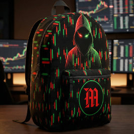 Mochila Impresa Trading Chart Pattern Streetwear Red Green Candle