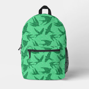 Mochila Impresa Trague japonés en vuelo, verde jade y esmeralda