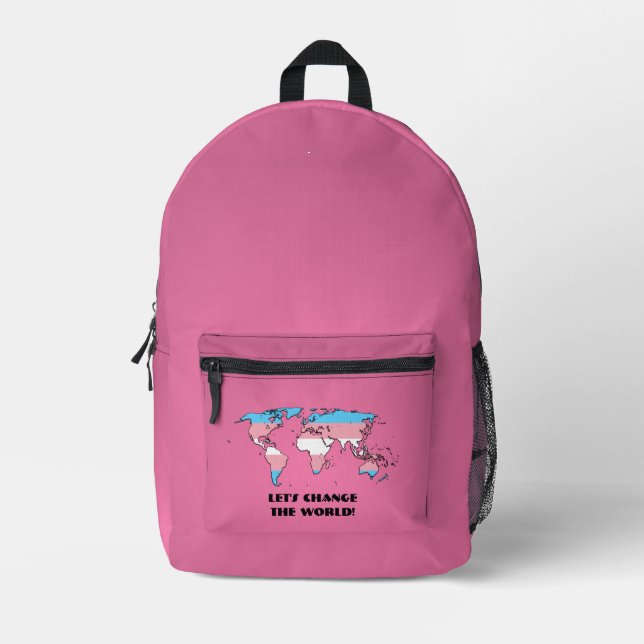 Mochila Impresa Transgender Pride Map of The World  (Anverso)