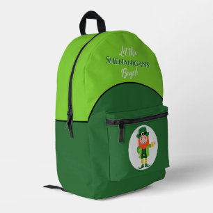 Mochila Impresa Travesuras Duende Día de San Patricio