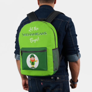 Mochila Impresa Travesuras Duende Día de San Patricio
