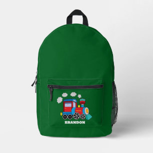 Mochila Impresa Tren de niños niños azul nombre personalizado