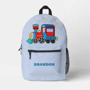 Mochila Impresa Tren para niños azul personalizado