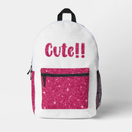 Mochila Impresa Trendy Girly Bonito Rosa Cute Purpurina