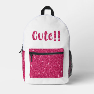 Mochila Impresa Trendy Girly Bonito Rosa Cute Purpurina