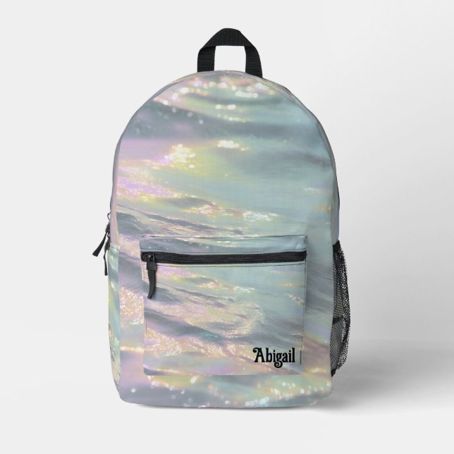 Mochila Impresa Trendy Opal Iridescent Holographic School Backpack (Anverso)