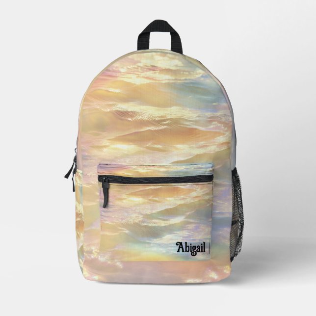 Mochila Impresa Trendy Opal Iridescent Holographic School Backpack (Anverso)