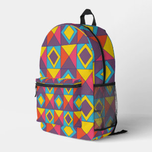 Mochila Impresa Triángulo de Diamante Colorido Geométrico