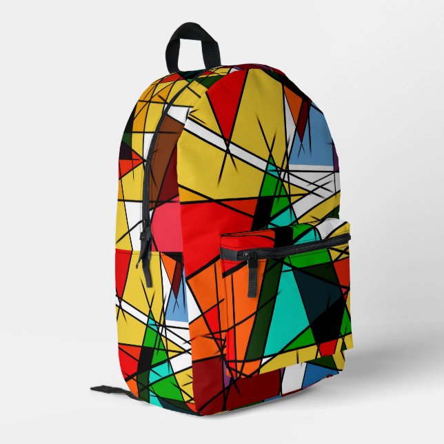 Mochila Impresa Triángulo moderno geométrico colorido (Esquina izquierda trasera)