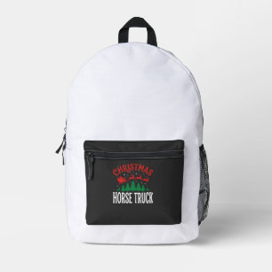 Mochila Impresa Trineo de Santa Camión de Caballo de Navidad