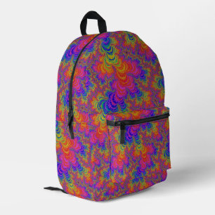 Mochila Impresa Trippy Funky Bold Vibrante Rainbow Abstrtal