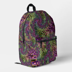 Mochila Impresa Trippy Funky Groovy Digital Resumen del arte fract