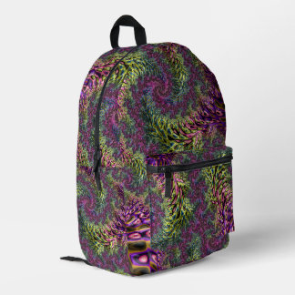Mochila Impresa Trippy Funky Groovy Digital Resumen del arte fract