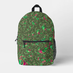 Mochila Impresa Trippy Funky Psychedely Groovy Spiral Arte Fractal