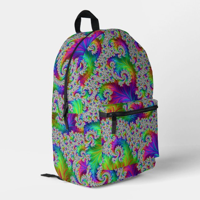 Mochila Impresa Trippy vibrante negrita trippy espiral arcoiris fr (Esquina izquierda trasera)