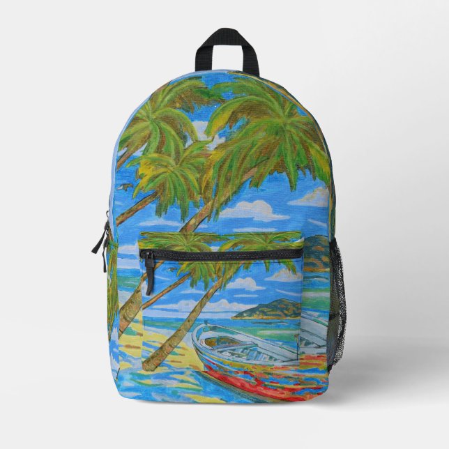 Mochila Impresa Tropical scene backpack  (Anverso)