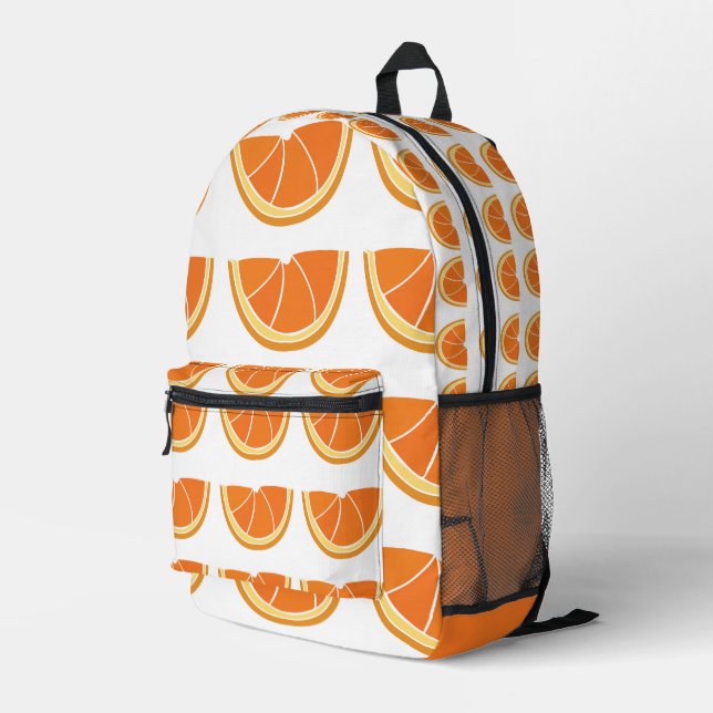 Mochila Impresa Trozo de fruta naranja (Esquina derecha trasera )