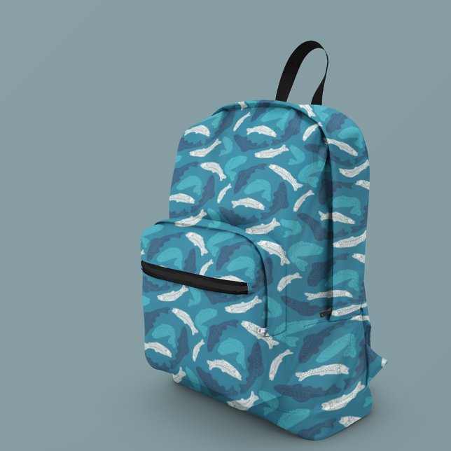 Mochila Impresa Trucha azul e marfil, pez patentado (Subido por el creador)