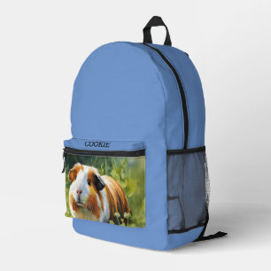 Mochila Impresa Tu Mascota Foto Perro Gato Cavy Personalizado Azul