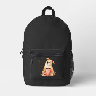 Mochila Impresa Tú y yo Café - Corgi Lindo y Bebida Acogedora