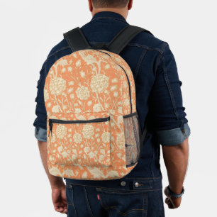 Mochila Impresa Tulipán Silvestre Naranja Arte Floral de William M