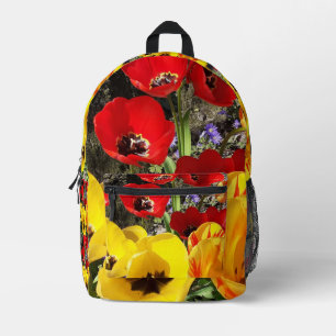 Mochila Impresa Tulipanes amarillos y rojos