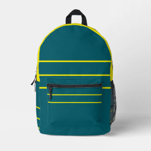 Mochila Impresa Turquesa Profundo Con Amarillo