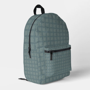 Mochila Impresa Tweedy Wool Aqua y Green Pattern