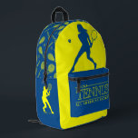 Mochila Impresa U.S.A Tennis Design Backpack<br><div class="desc">- Version 2: Blue and Yellow U.S.A Tennis Sports Design (multi-layered) Athletic Backpack.</div>