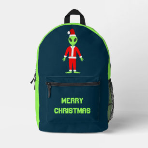 Mochila Impresa UFO Ho Padre Personalizado alienígena de Navidad