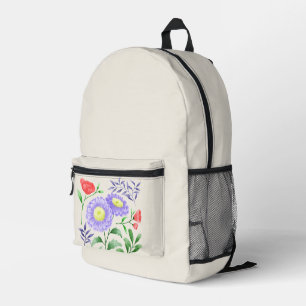 Mochila Impresa Un conjunto de flores pintadas en acuarela