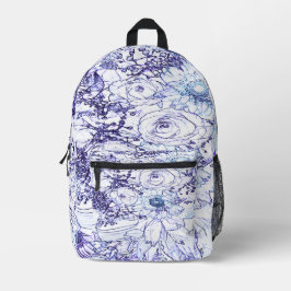 Mochila Impresa Un diseño clásico blanco y azul elegante