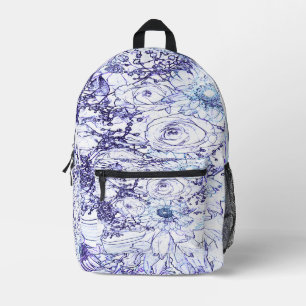 Mochila Impresa Un diseño clásico blanco y azul elegante