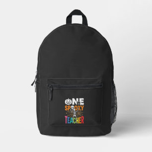 Mochila Impresa Un diseño de Halloween de un profesor espeluznante