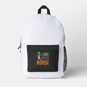 Mochila Impresa Un diseño de Halloween de una enfermera espeluznan
