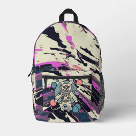 Mochila Impresa Un gato minimalista astronauta en el espacio | Gra