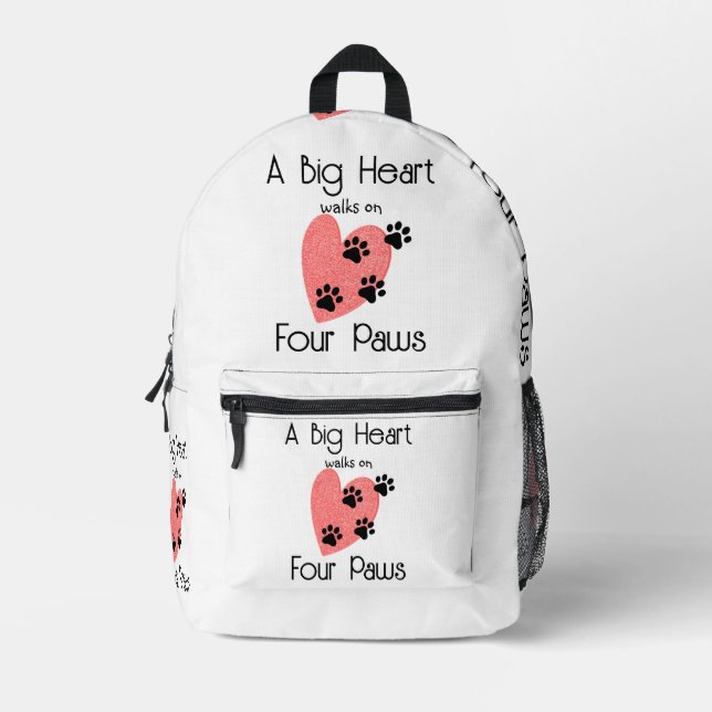 Mochila Impresa Un gran corazón camina sobre cuatro patas - un ama (Anverso)