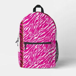 Mochila Impresa Un intrincado patrón floral en rosa y blanco, arte