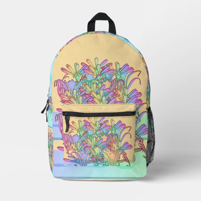 Mochila Impresa Un Montón De Flores Pastel Floral (Anverso)