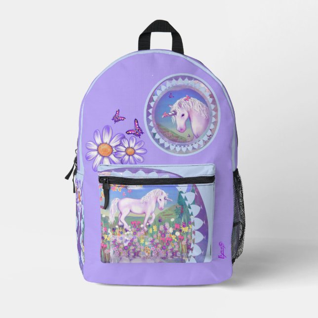 Mochila Impresa Un paraíso morado (Anverso)
