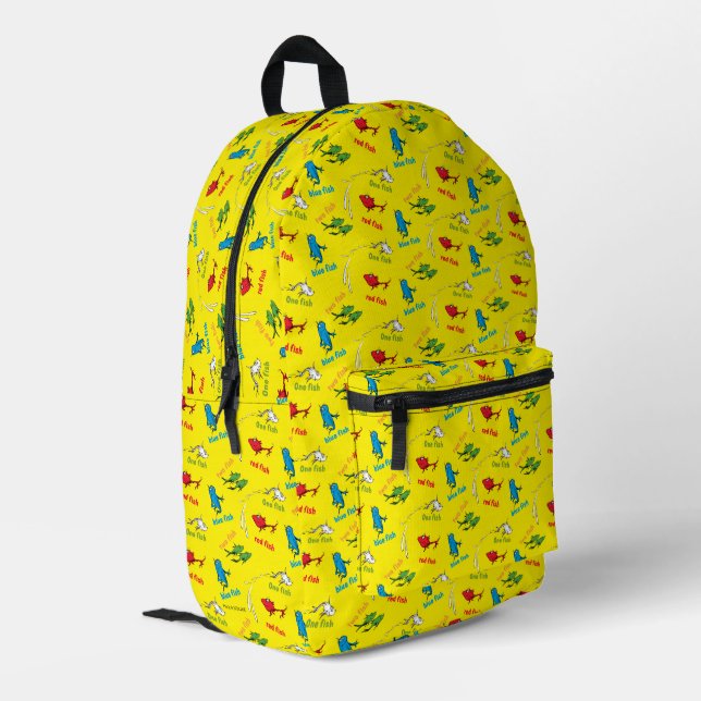 Mochila Impresa Un pez dos peces patrón amarillo (Esquina izquierda trasera)
