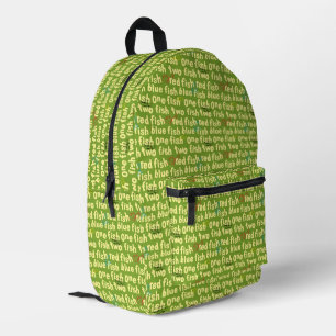 Mochila Impresa Un pez dos peces patrón de tipografía