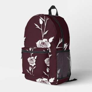 Mochila Impresa Una disposición de rosas minimalistas de una sola