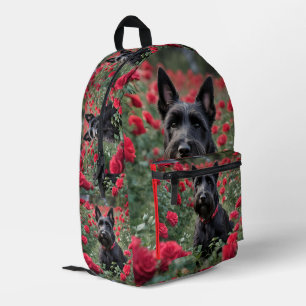 Mochila Impresa "Una rosa roja para el terrier negro escocés"