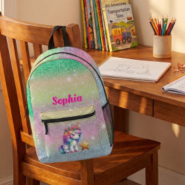 Mochila Impresa unicornio brillante estrella mágica