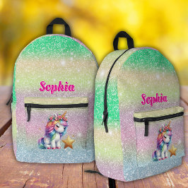 Mochila Impresa unicornio brillante estrella mágica
