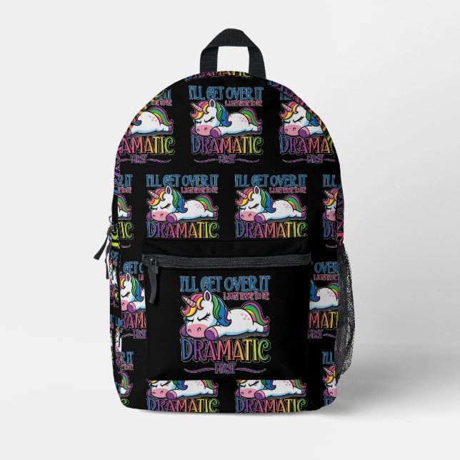 Mochila Impresa Unicornio dramático (Anverso)