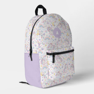 Mochila Impresa Unicornio Mágico, Diseño de Arcoíris y Celeste