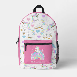Mochila Impresa Unicornio rosa lindo - Personalizar