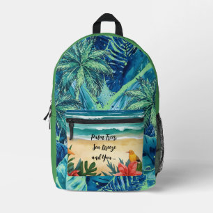 Mochila Impresa Vacaciones, Palmeras, Brisa Marina y Tú, Verano